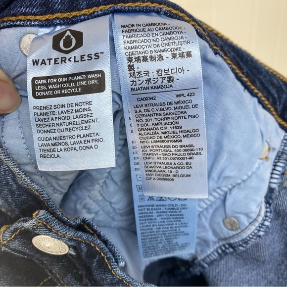 Levi's Wedgie Straight Jeans Women's Plus Size 22W Blue Denim Cropped Button Fly - Picture 11 of 14